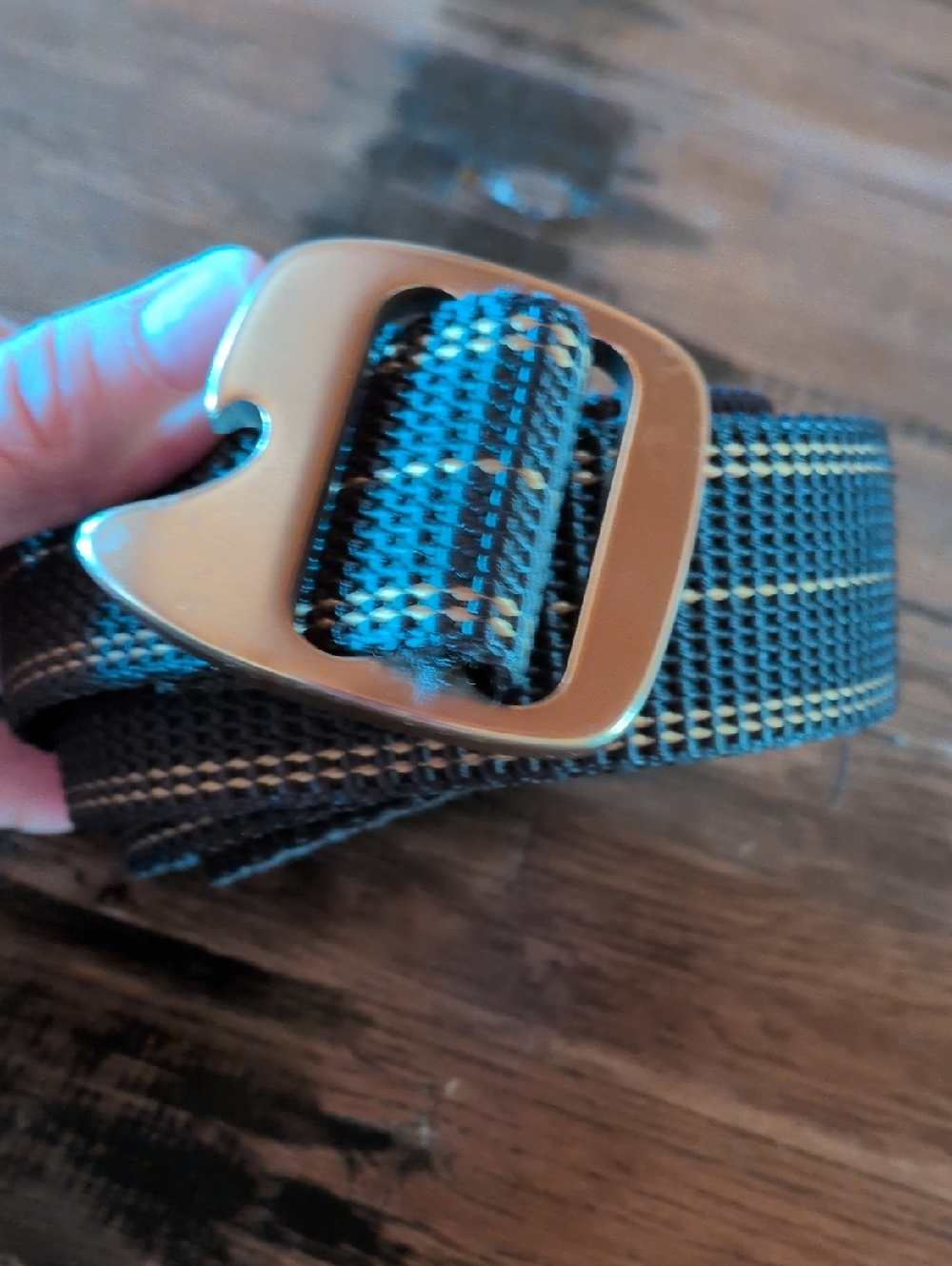 USA made Like New! Bison Designs Webbing Belt w/ Bottle Opener Buckle. XL - Picture 2 of 8
